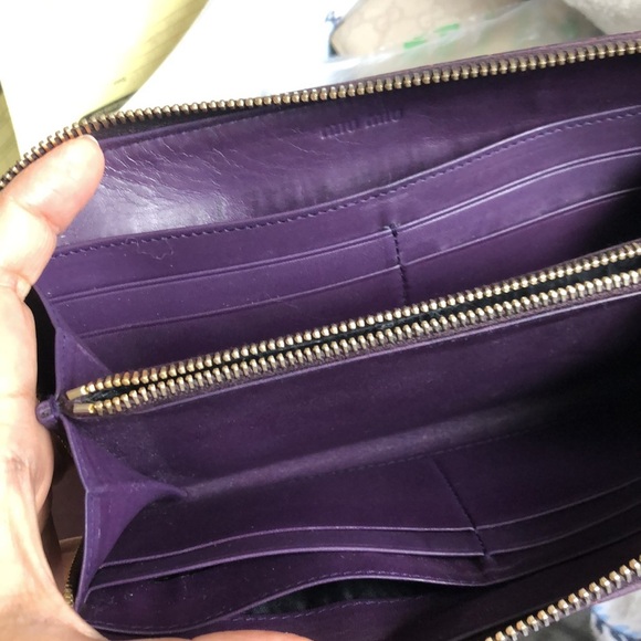 Miu crocodile Wallet With Box Purple round zipper - Picture 9 of 16